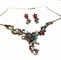 Antique butterfly necklace and earrings